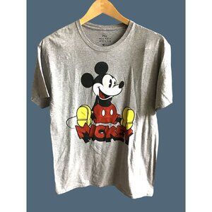 DISNEY- MENS SHORT SLEEVE MICKEY GRAPHIC T-SHIRT GREY 90% COTTON SIZE MEDIUM